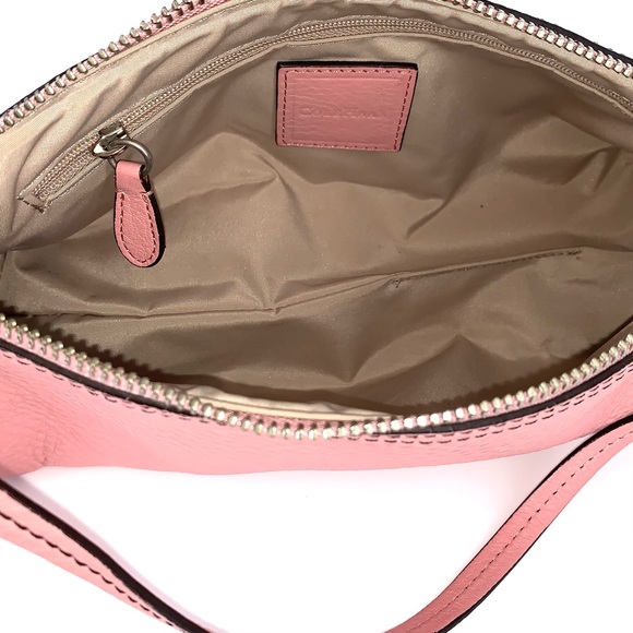 Cole Haan Pink Pebble Leather Baguete Shoulder Bag - Picture 6 of 11